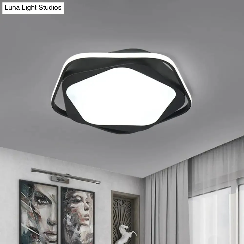 Minimalist Black LED Flush Mount Lighting for Bedroom