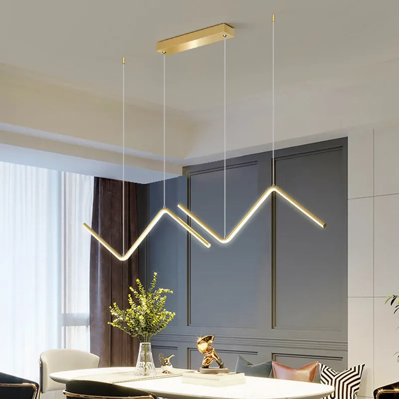 Minimalist Double Z-Shaped LED Island Light Fixture