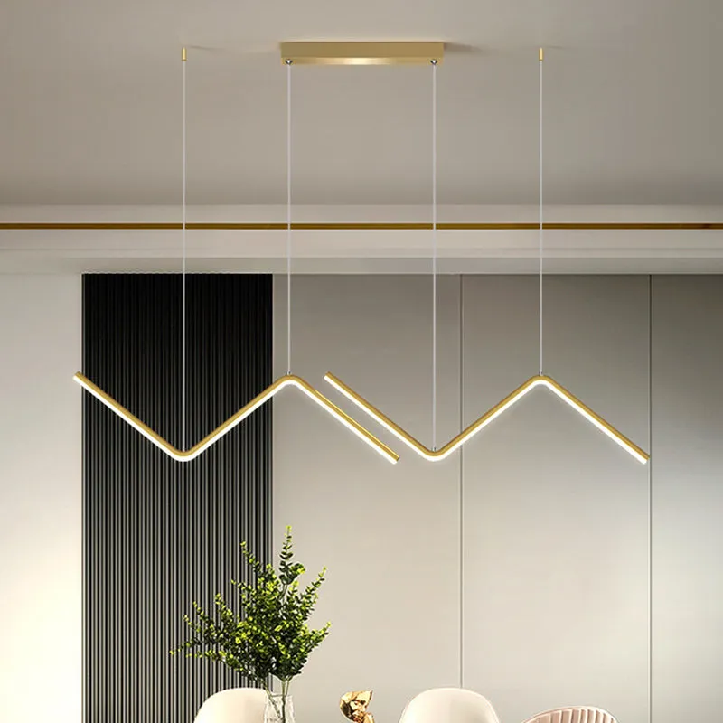 Minimalist Double Z-Shaped LED Island Light Fixture