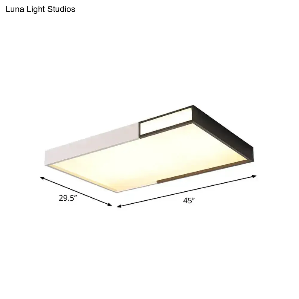 Minimalist LED Flush Light in Black-White Design with Multiple Shapes and Warm/White Light Options