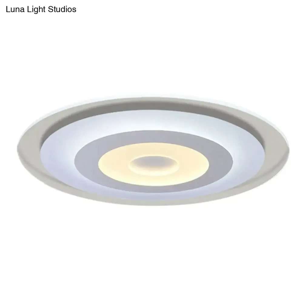 Minimalist White Acrylic LED Flush Mount Ceiling Light with Extra-Thin Round Design