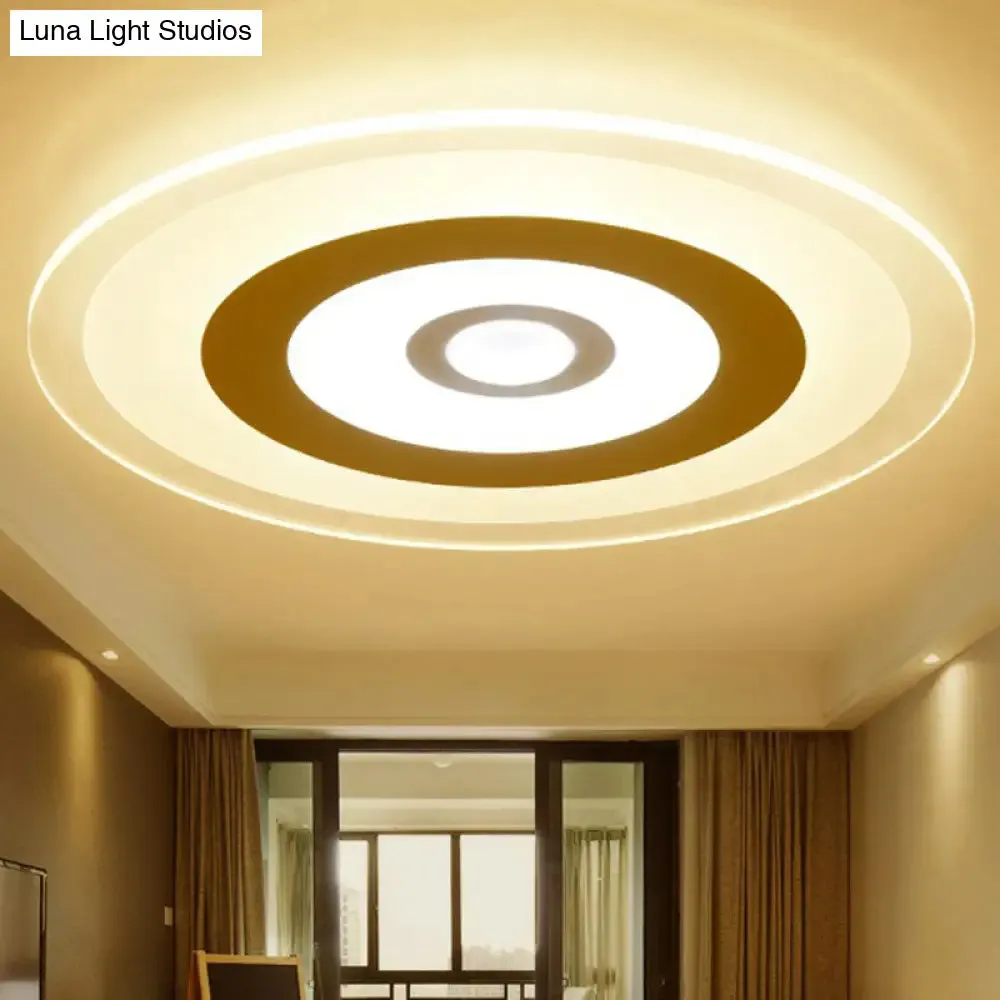 Minimalist White Acrylic LED Flush Mount Ceiling Light with Extra-Thin Round Design