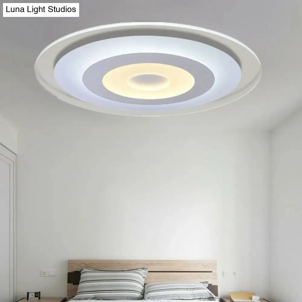 Minimalist White Acrylic LED Flush Mount Ceiling Light with Extra-Thin Round Design