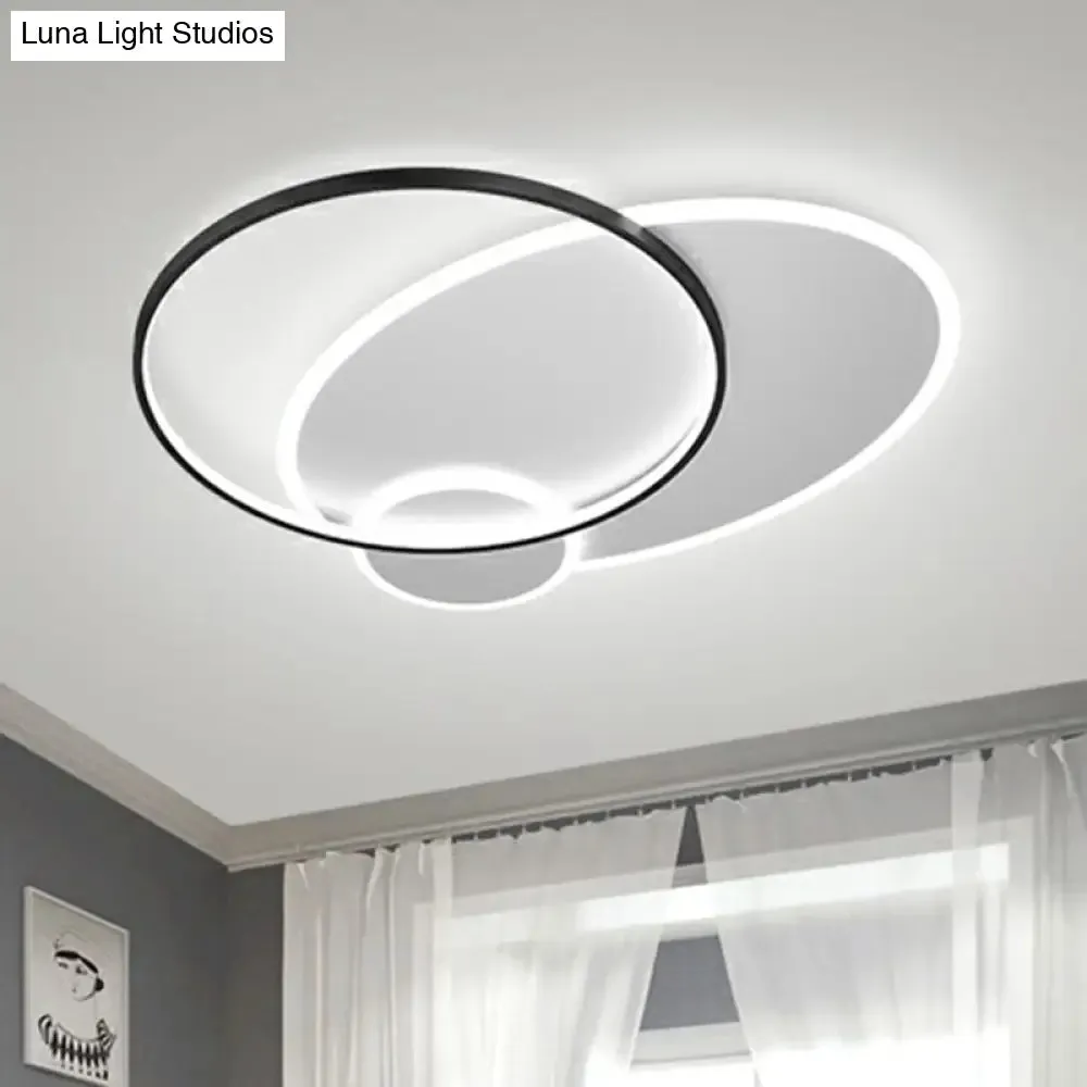 Modern 3-Loop LED Flush Mount Ceiling Light for Living Room