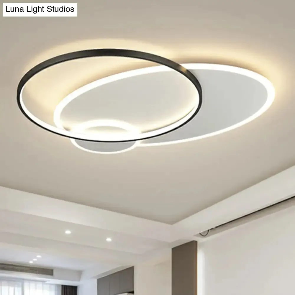 Modern 3-Loop LED Flush Mount Ceiling Light for Living Room