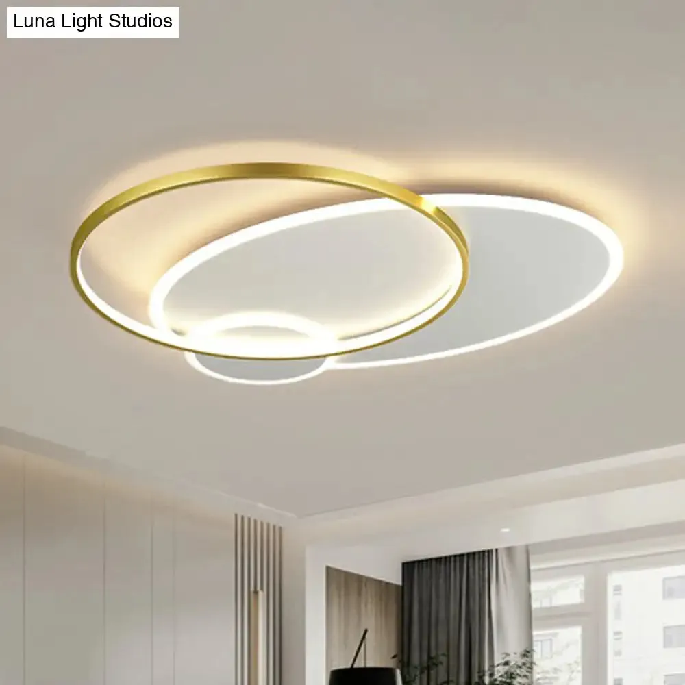 Modern 3-Loop LED Flush Mount Ceiling Light for Living Room