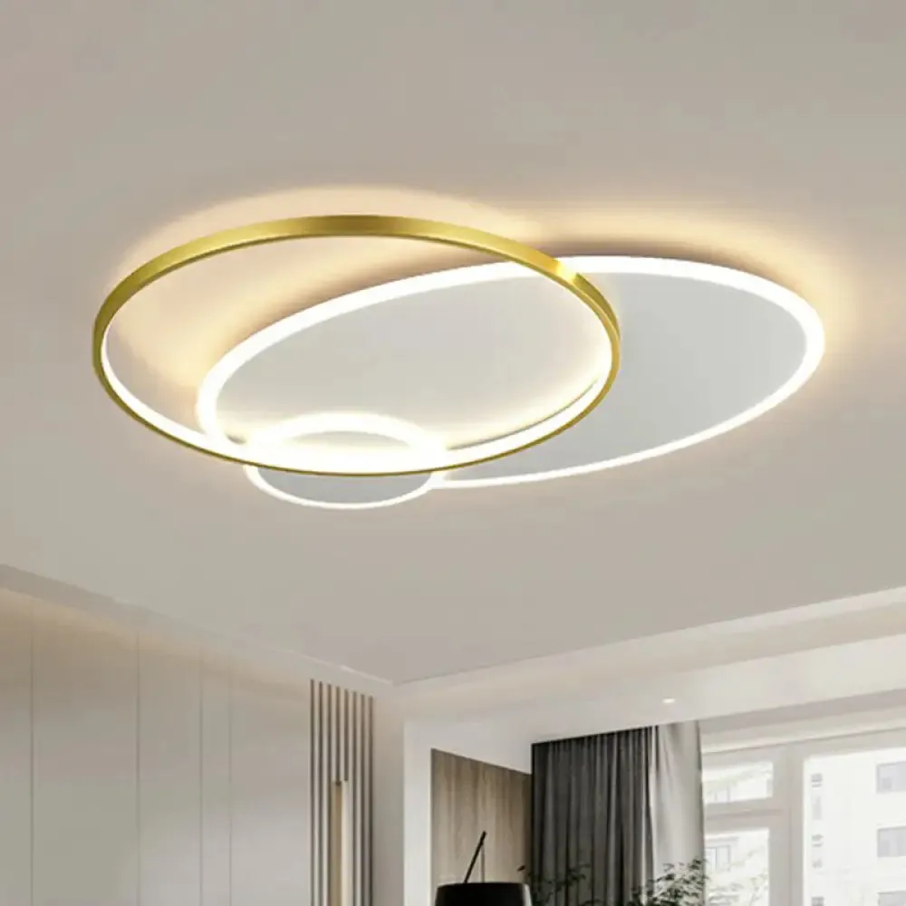 Modern 3-Loop LED Flush Mount Ceiling Light for Living Room