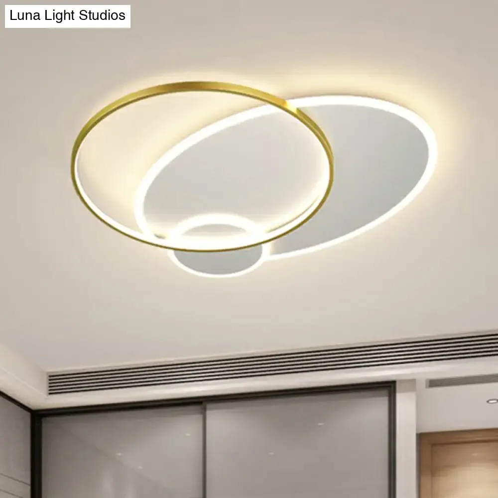 Modern 3-Loop LED Flush Mount Ceiling Light for Living Room