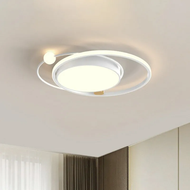 Modern Acrylic LED Flush Ceiling Light Fixture for Bedroom - Circular Design