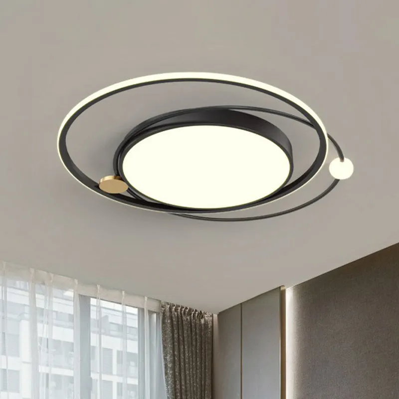 Modern Acrylic LED Flush Ceiling Light Fixture for Bedroom - Circular Design