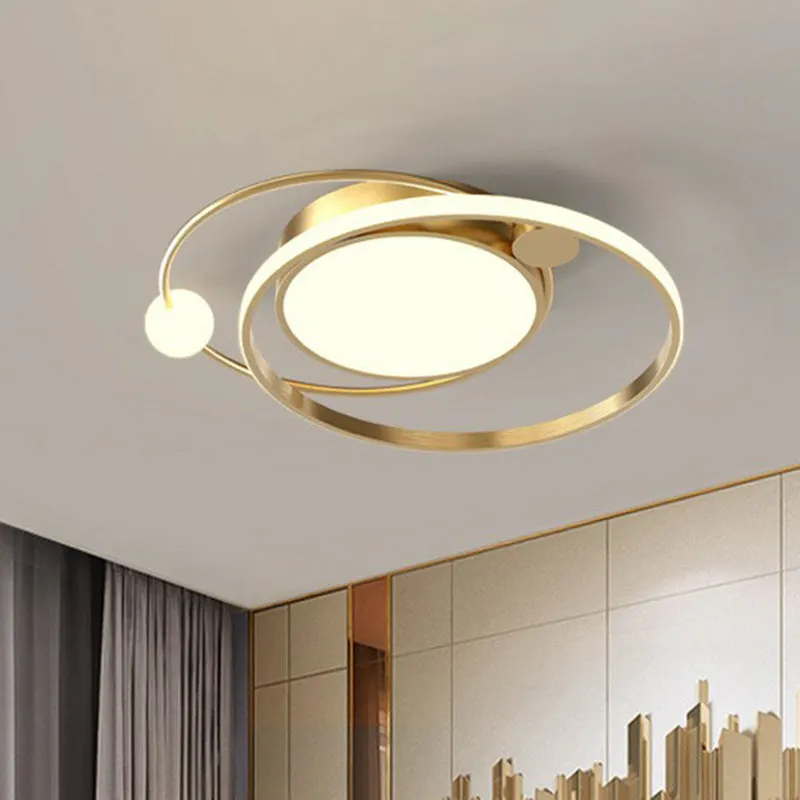 Modern Acrylic LED Flush Ceiling Light Fixture for Bedroom - Circular Design