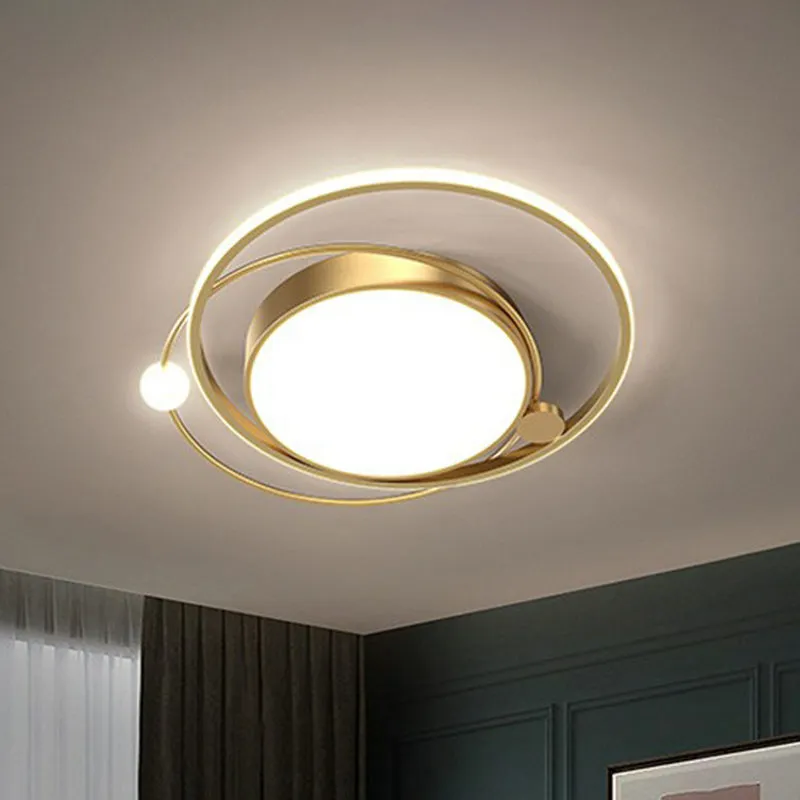 Modern Acrylic LED Flush Ceiling Light Fixture for Bedroom - Circular Design