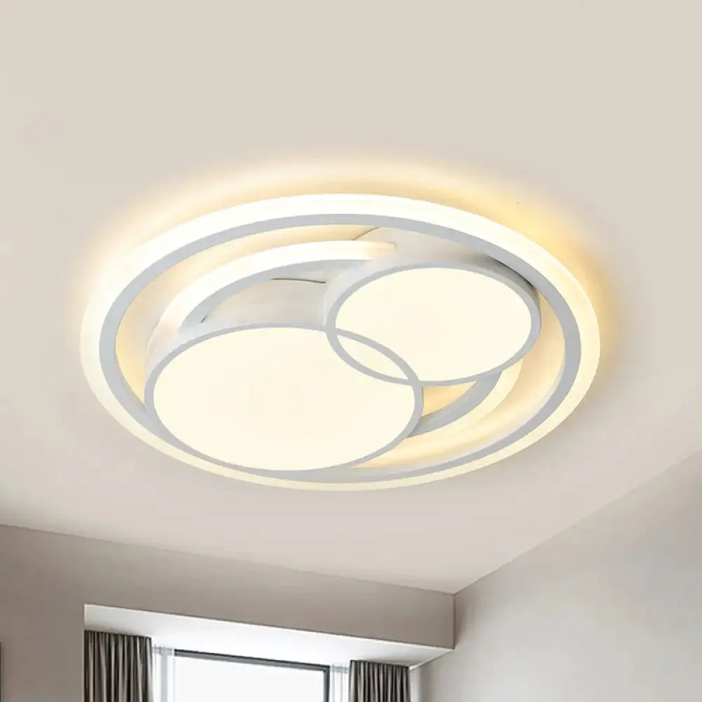 Modern Acrylic LED Snowman Ceiling Light in White for Study Room