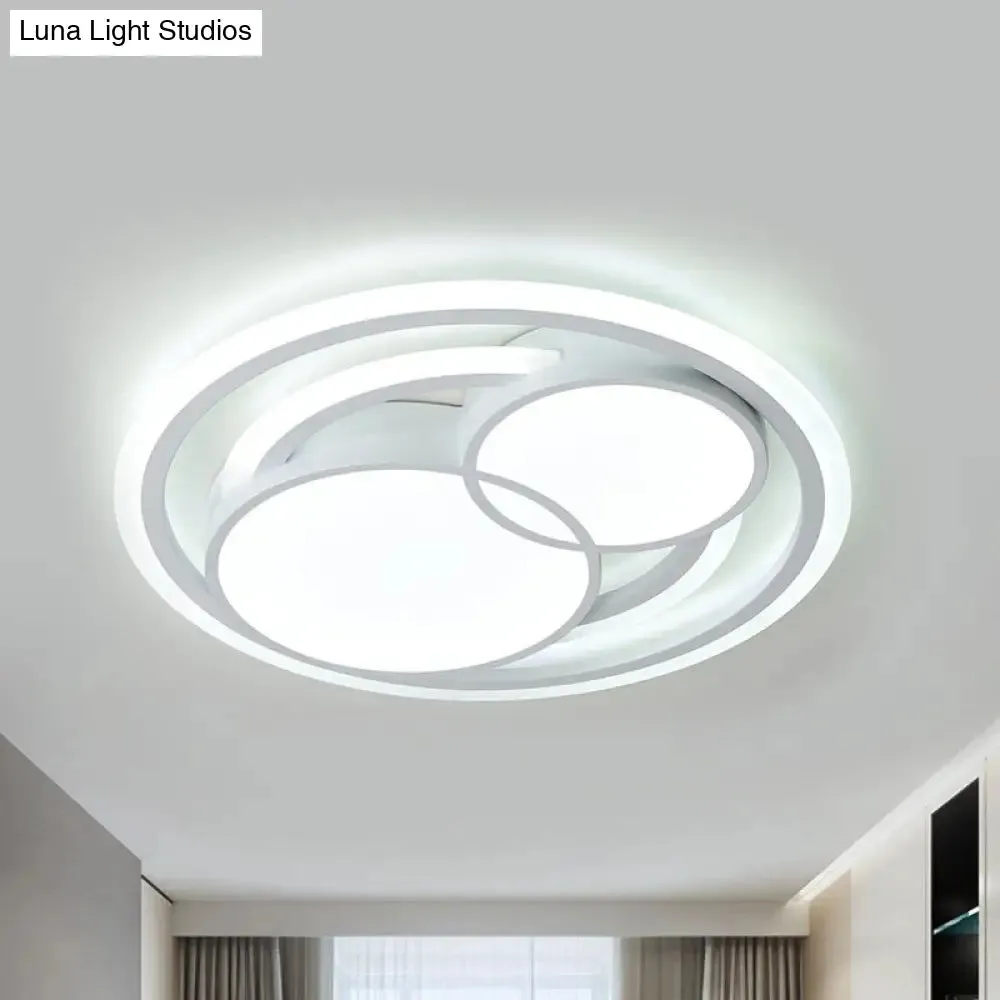 Modern Acrylic LED Snowman Ceiling Light in White for Study Room