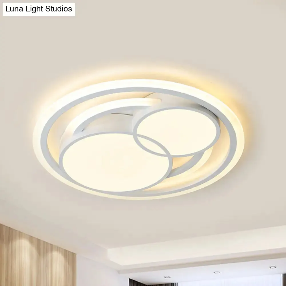 Modern Acrylic LED Snowman Ceiling Light in White for Study Room