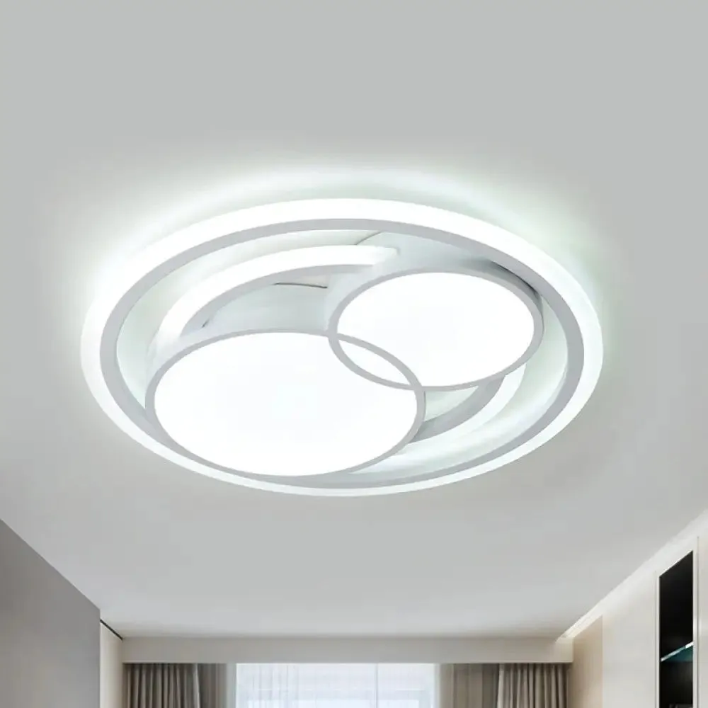 Modern Acrylic LED Snowman Ceiling Light in White for Study Room