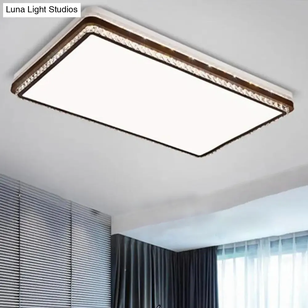 Modern Coffee LED Ceiling Light Fixture for Living Room - Dimmable, Remote Control, Multiple Shapes & Colors