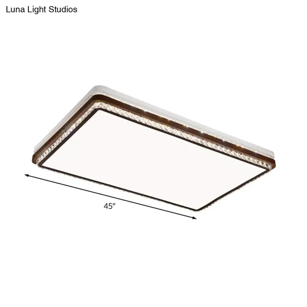 Modern Coffee LED Ceiling Light Fixture for Living Room - Dimmable, Remote Control, Multiple Shapes & Colors