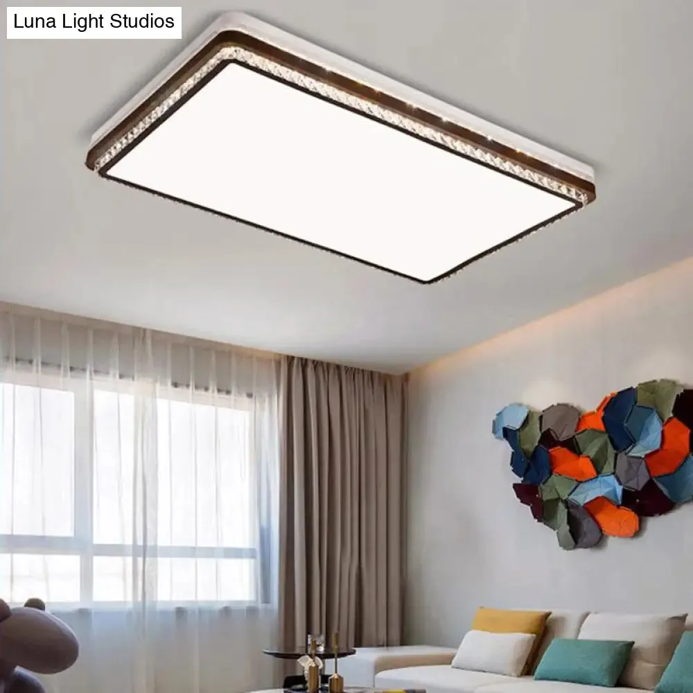 Modern Coffee LED Ceiling Light Fixture for Living Room - Dimmable, Remote Control, Multiple Shapes & Colors