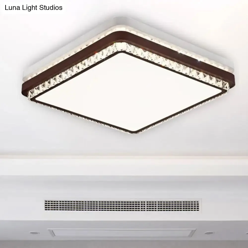 Modern Coffee LED Ceiling Light Fixture for Living Room - Dimmable, Remote Control, Multiple Shapes & Colors