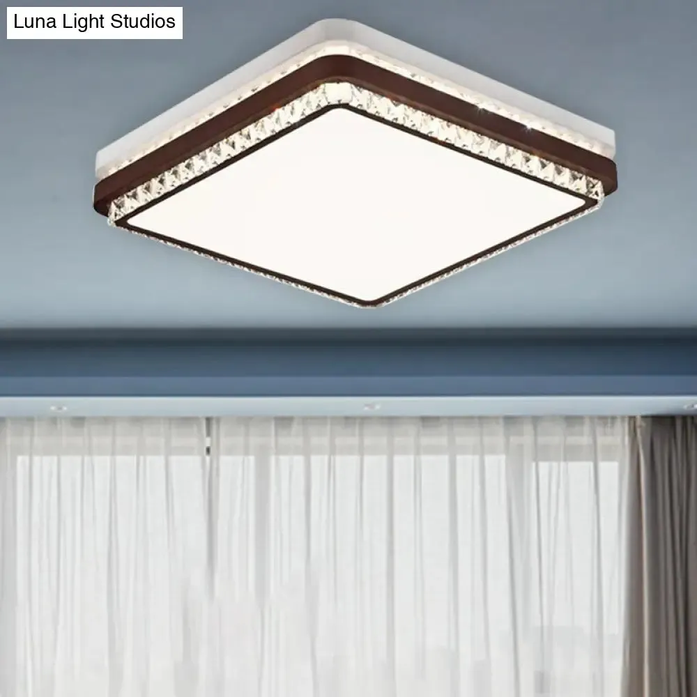 Modern Coffee LED Ceiling Light Fixture for Living Room - Dimmable, Remote Control, Multiple Shapes & Colors