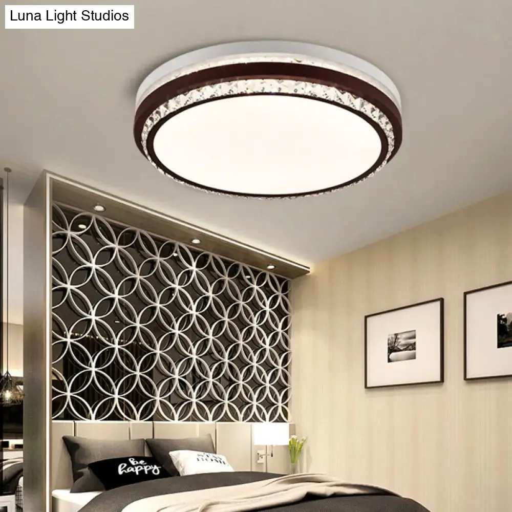 Modern Coffee LED Ceiling Light Fixture for Living Room - Dimmable, Remote Control, Multiple Shapes & Colors