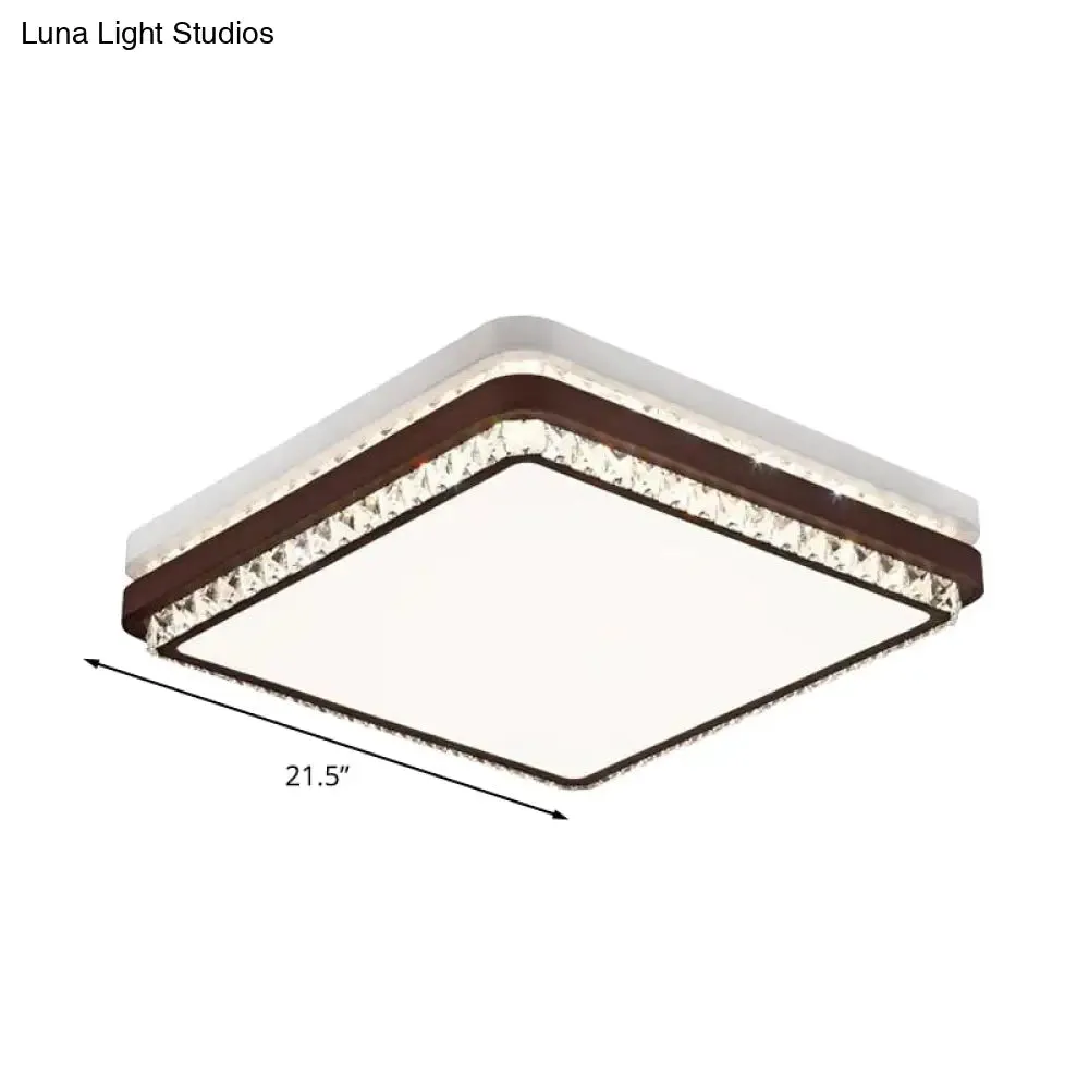 Modern Coffee LED Ceiling Light Fixture for Living Room - Dimmable, Remote Control, Multiple Shapes & Colors