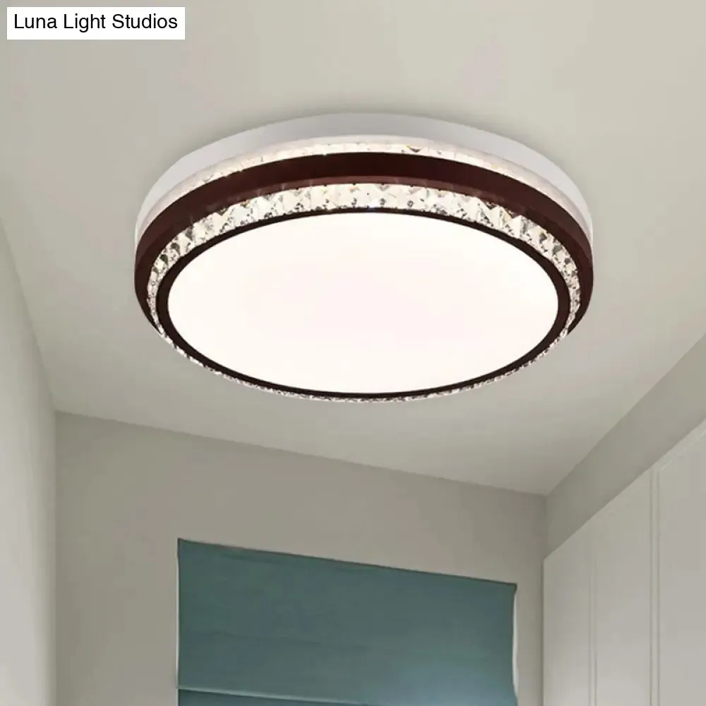 Modern Coffee LED Ceiling Light Fixture for Living Room - Dimmable, Remote Control, Multiple Shapes & Colors