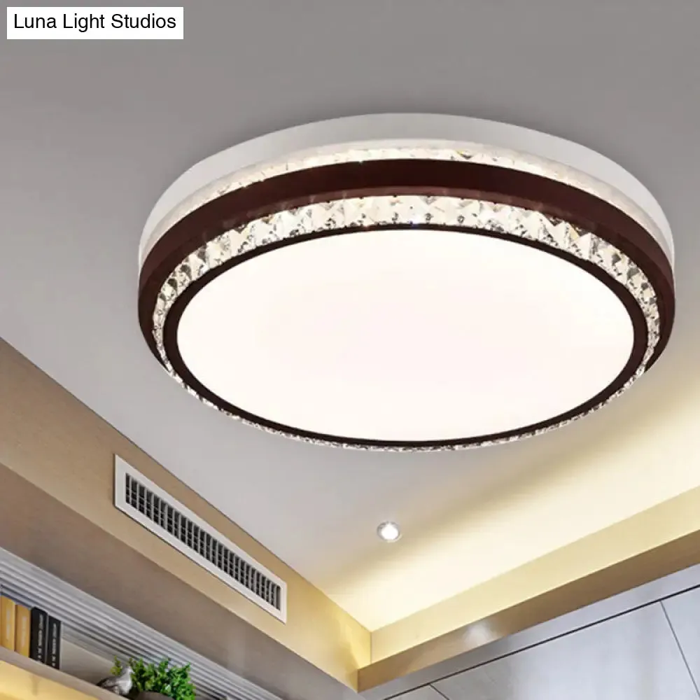 Modern Coffee LED Ceiling Light Fixture for Living Room - Dimmable, Remote Control, Multiple Shapes & Colors