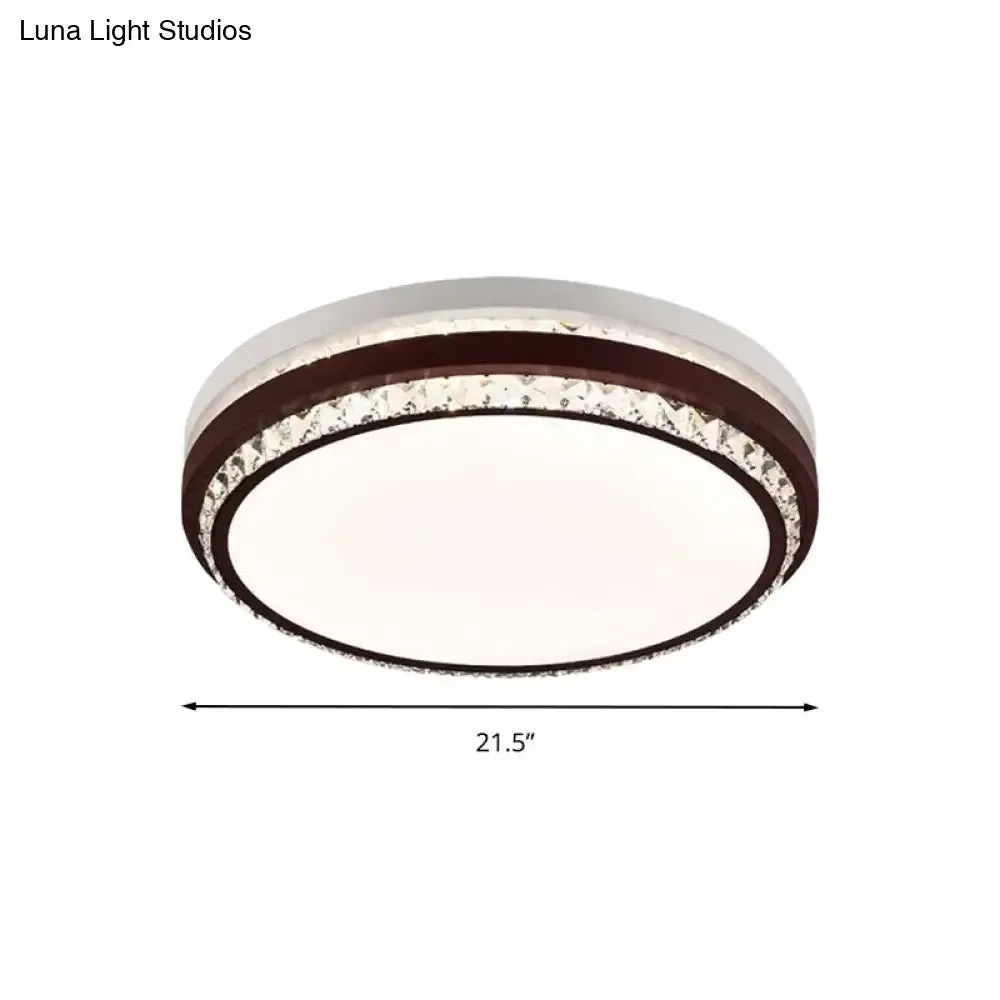 Modern Coffee LED Ceiling Light Fixture for Living Room - Dimmable, Remote Control, Multiple Shapes & Colors