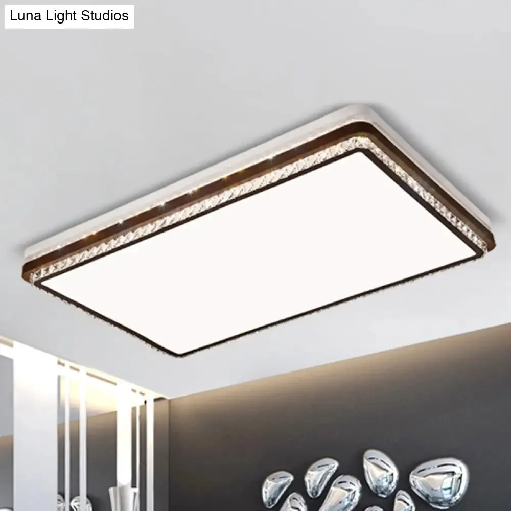 Modern Coffee LED Ceiling Light Fixture for Living Room - Dimmable, Remote Control, Multiple Shapes & Colors