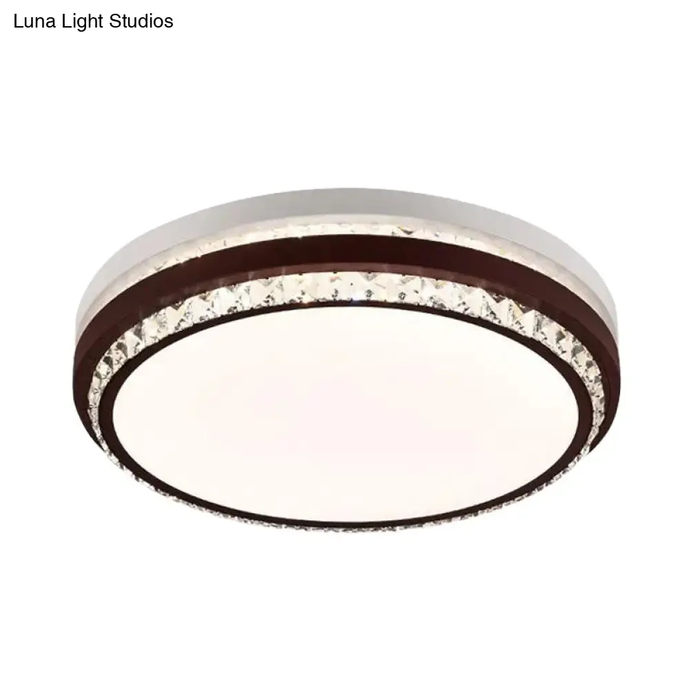 Modern Coffee LED Ceiling Light Fixture for Living Room - Dimmable, Remote Control, Multiple Shapes & Colors