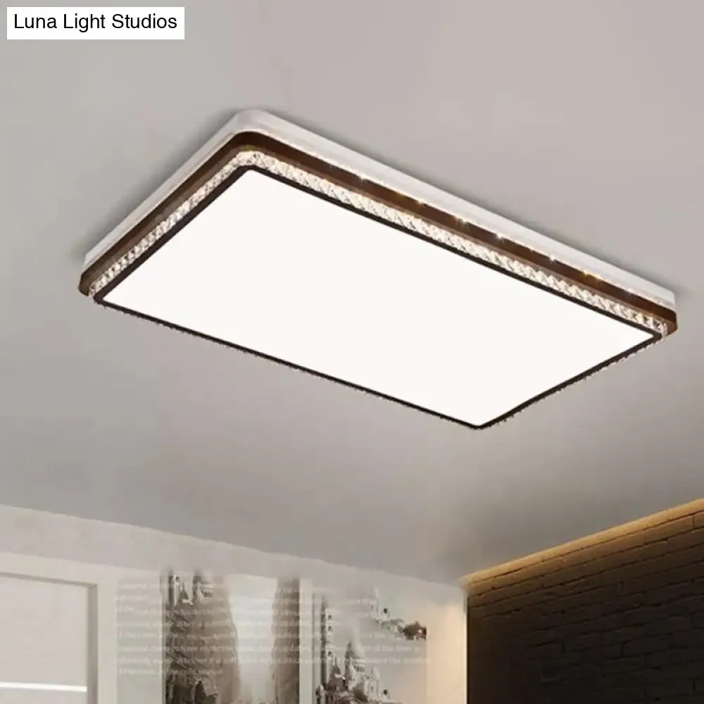 Modern Coffee LED Ceiling Light Fixture for Living Room - Dimmable, Remote Control, Multiple Shapes & Colors