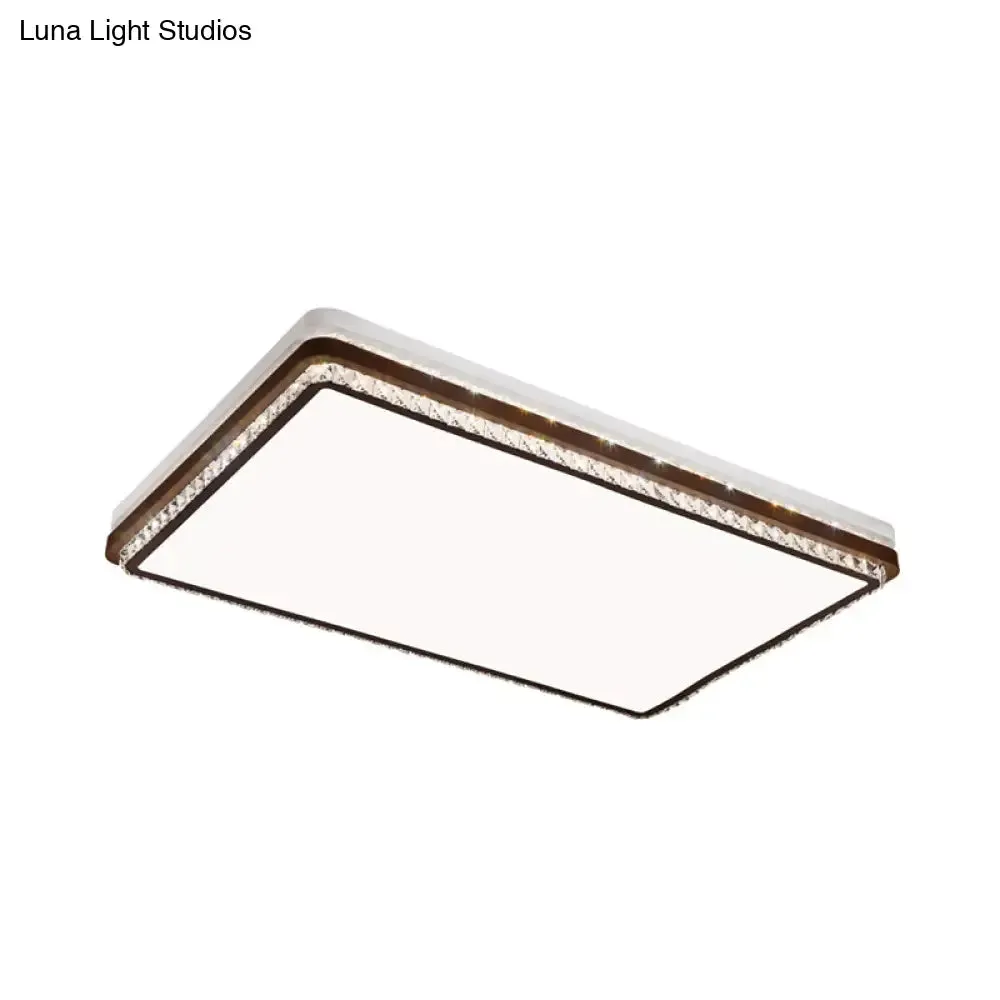 Modern Coffee LED Ceiling Light Fixture for Living Room - Dimmable, Remote Control, Multiple Shapes & Colors