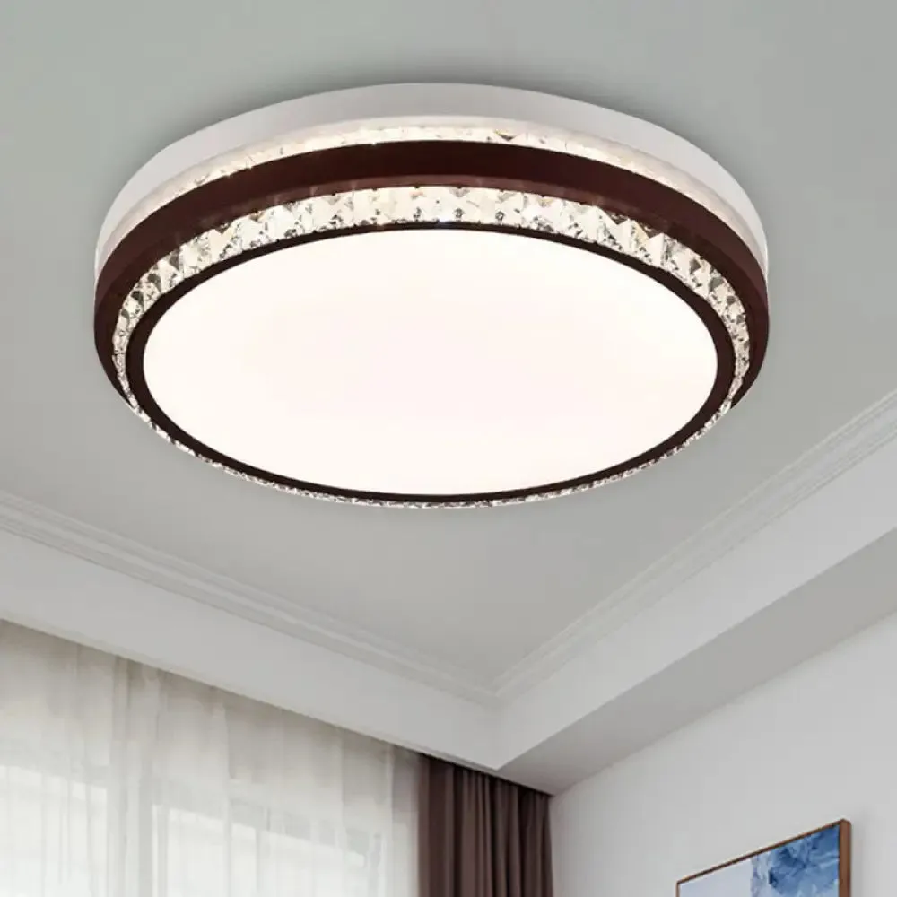 Modern Coffee LED Ceiling Light Fixture for Living Room - Dimmable, Remote Control, Multiple Shapes & Colors