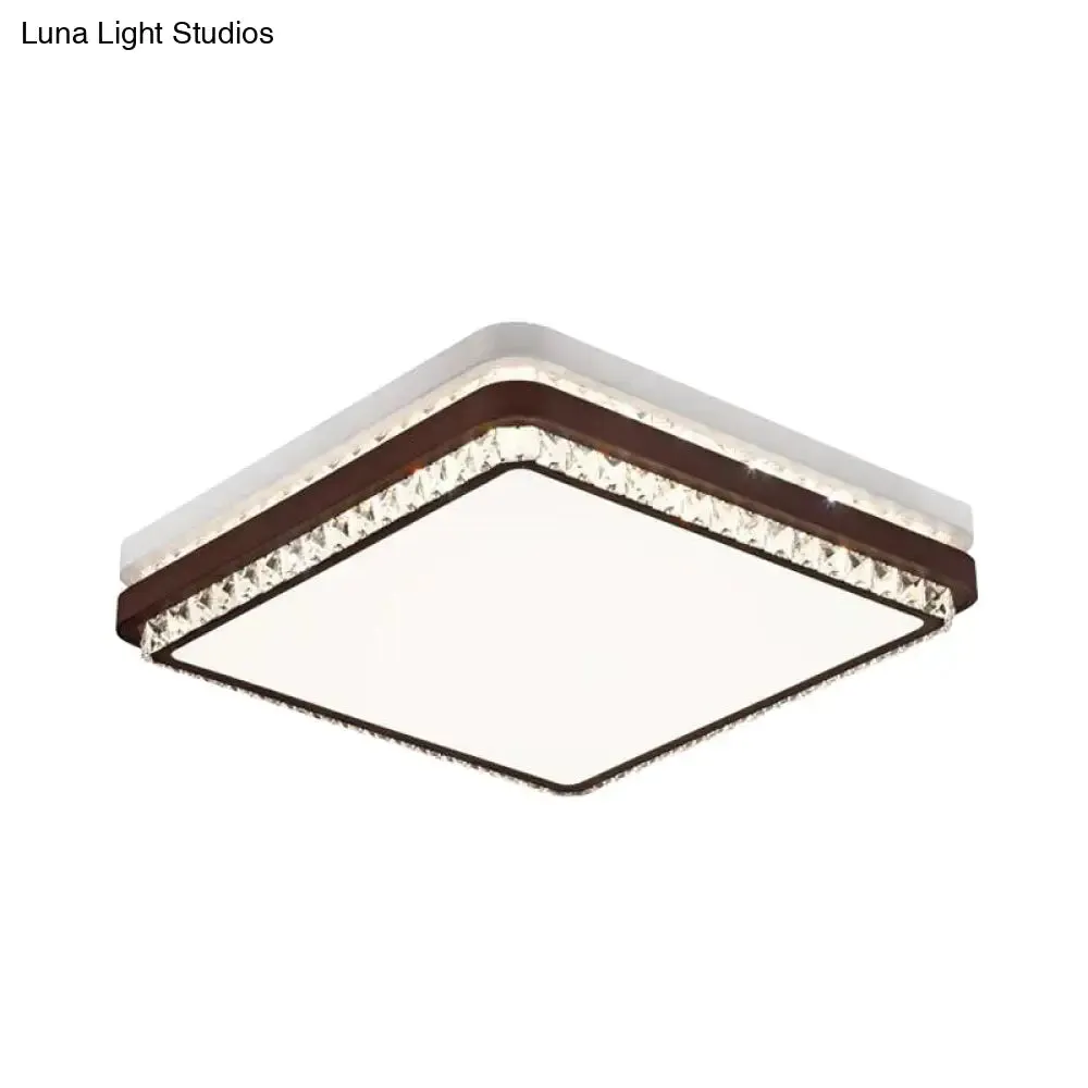 Modern Coffee LED Ceiling Light Fixture for Living Room - Dimmable, Remote Control, Multiple Shapes & Colors