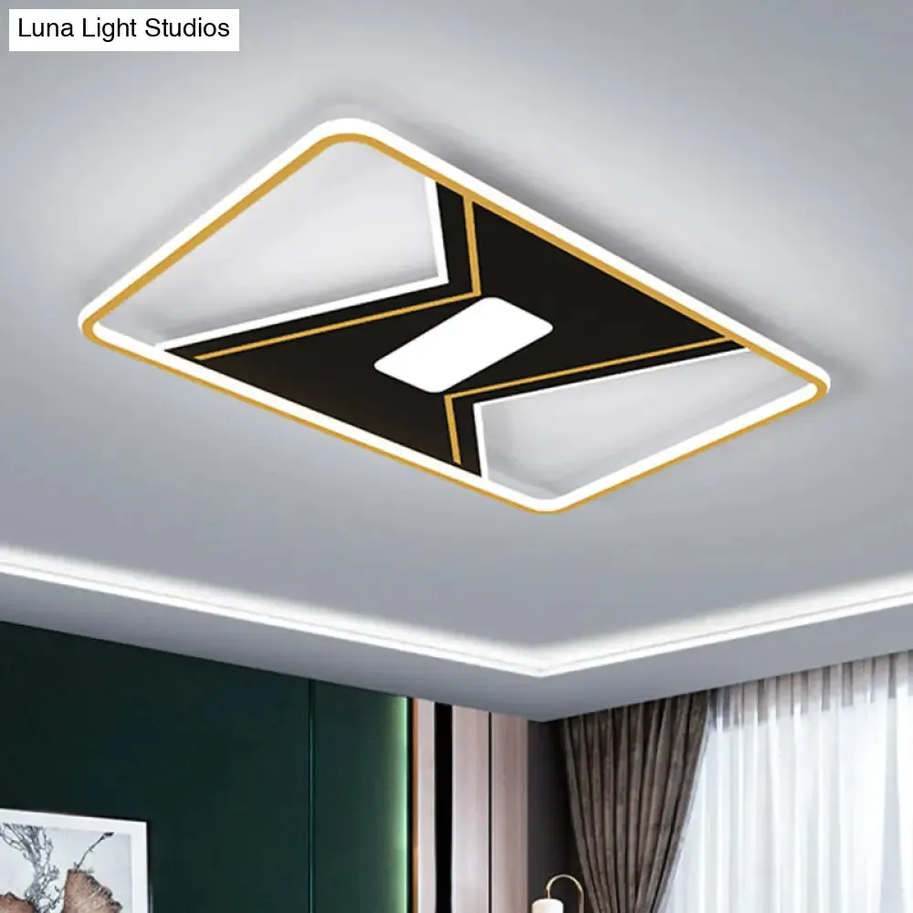 Modern LED Gold Splicing Ceiling Lamp in White/3 Colors - Metallic Flush Mount Fixture