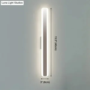 Modern LED Vanity Light - 16"/20" Wide, Acrylic Shade, White Rectangular Mirror Lamp - Warm/White Light