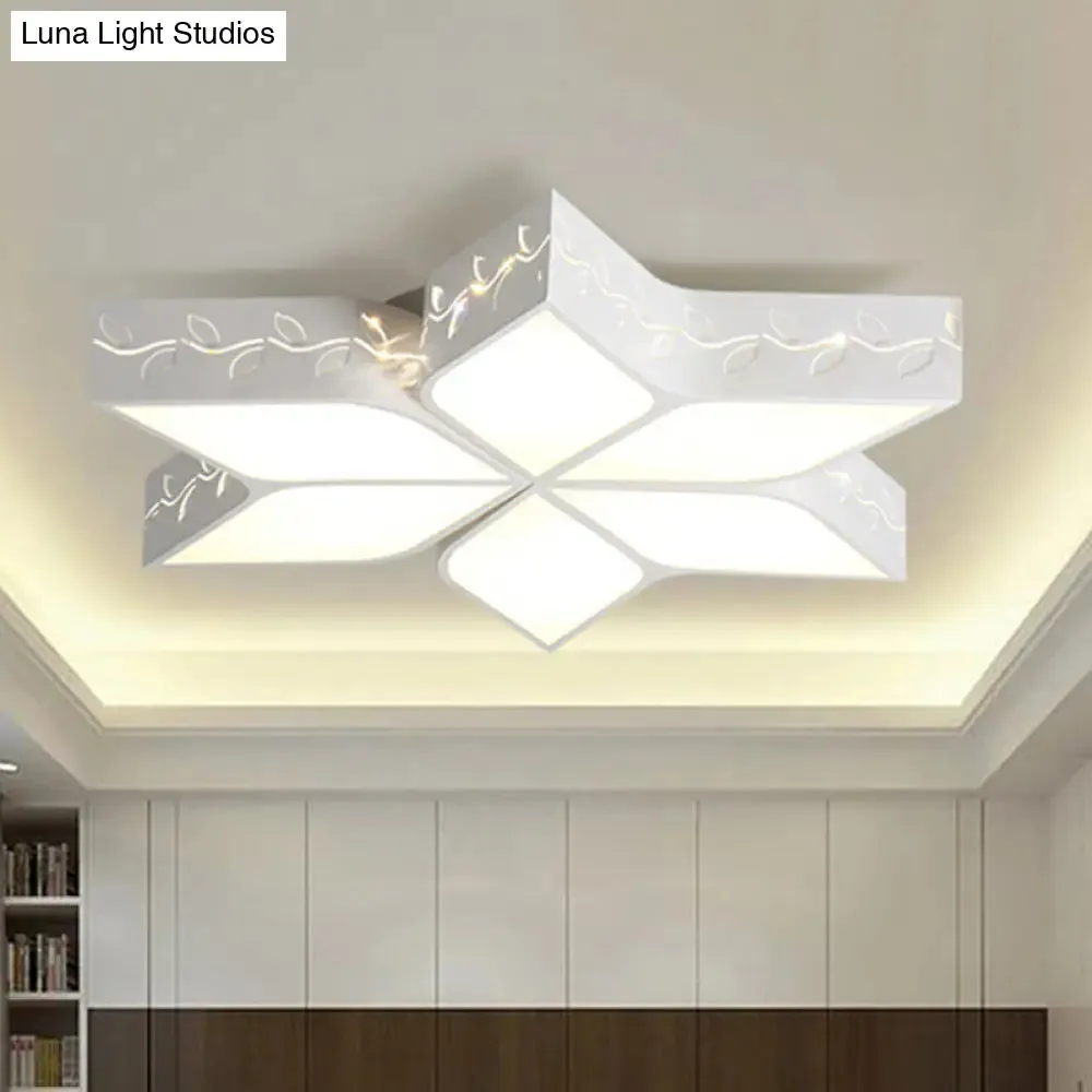 Modern Metal LED Flush Ceiling Light in White Finish for Nursing Rooms