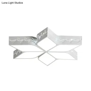 Modern Metal LED Flush Ceiling Light in White Finish for Nursing Rooms