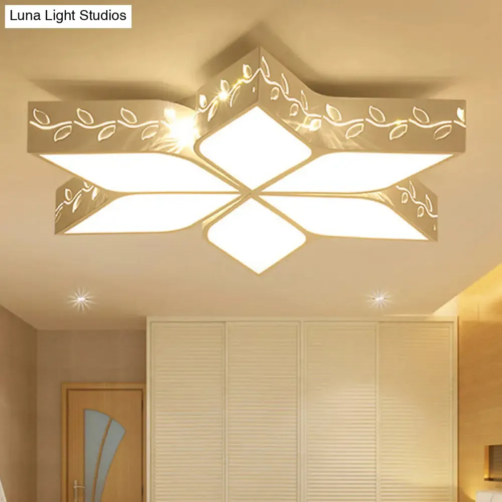 Modern Metal LED Flush Ceiling Light in White Finish for Nursing Rooms