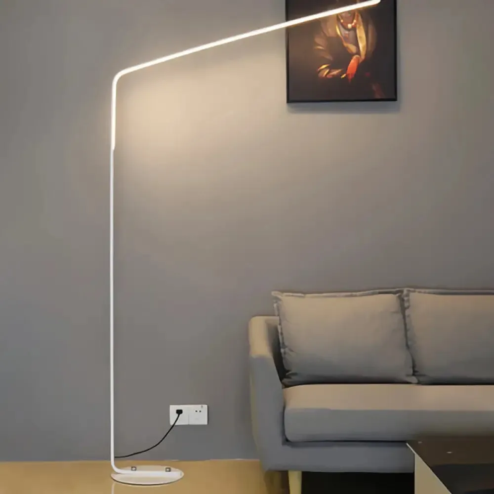 Modern Metal Linear Floor Lighting with Foot Switch - Sleek LED Standing Light