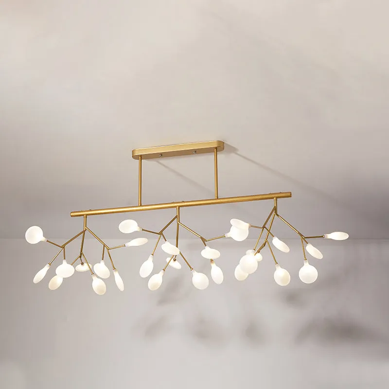 Modern Metal Linear Island Light: Branching LED Pendant Fixture