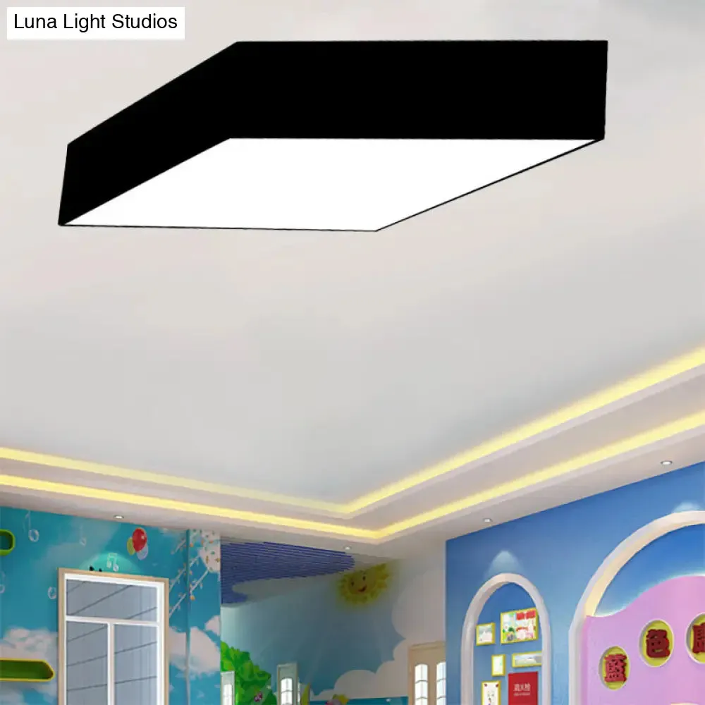 Modern Rhombus LED Ceiling Light for Kindergarten in Multiple Colors - Black, White, Red, Yellow, Green