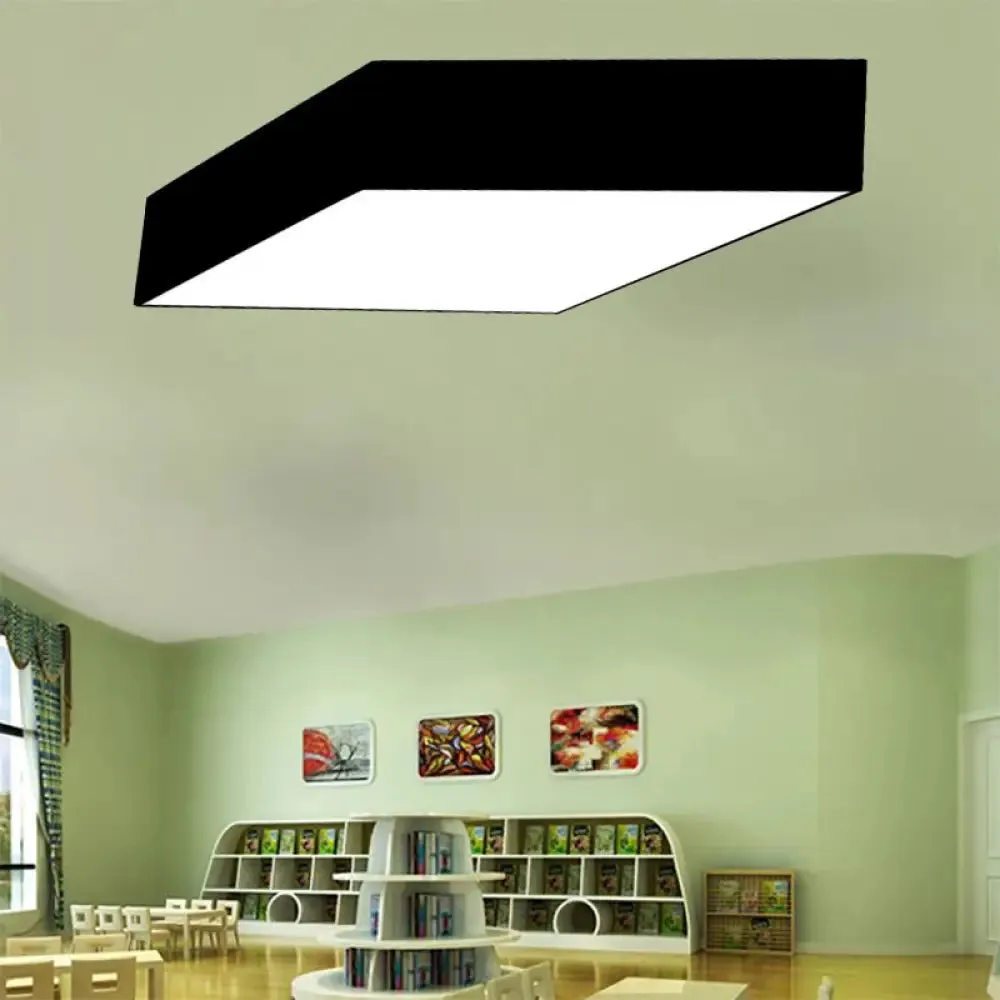 Modern Rhombus LED Ceiling Light for Kindergarten in Multiple Colors - Black, White, Red, Yellow, Green