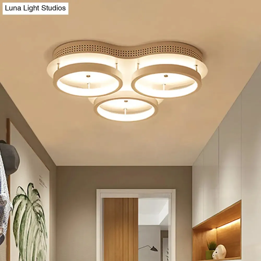 Modern Triangular Flush LED Ceiling Light with Warm/White Acrylic Lighting