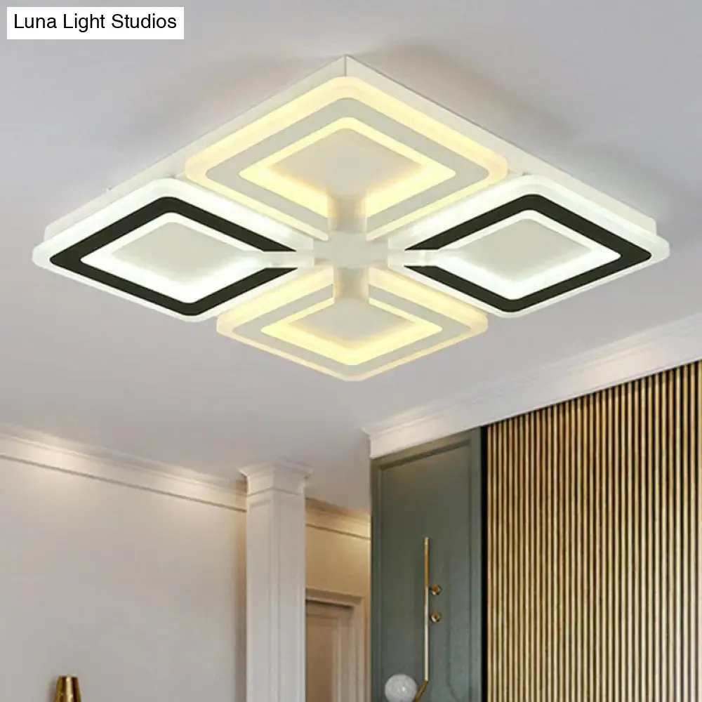 Modern Ultrathin LED Flush Mount Ceiling Light in Stylish Black and White Acrylic