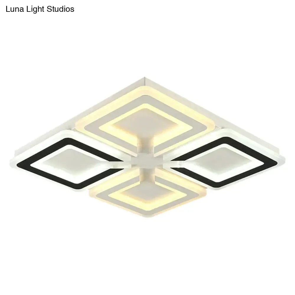 Modern Ultrathin LED Flush Mount Ceiling Light in Stylish Black and White Acrylic