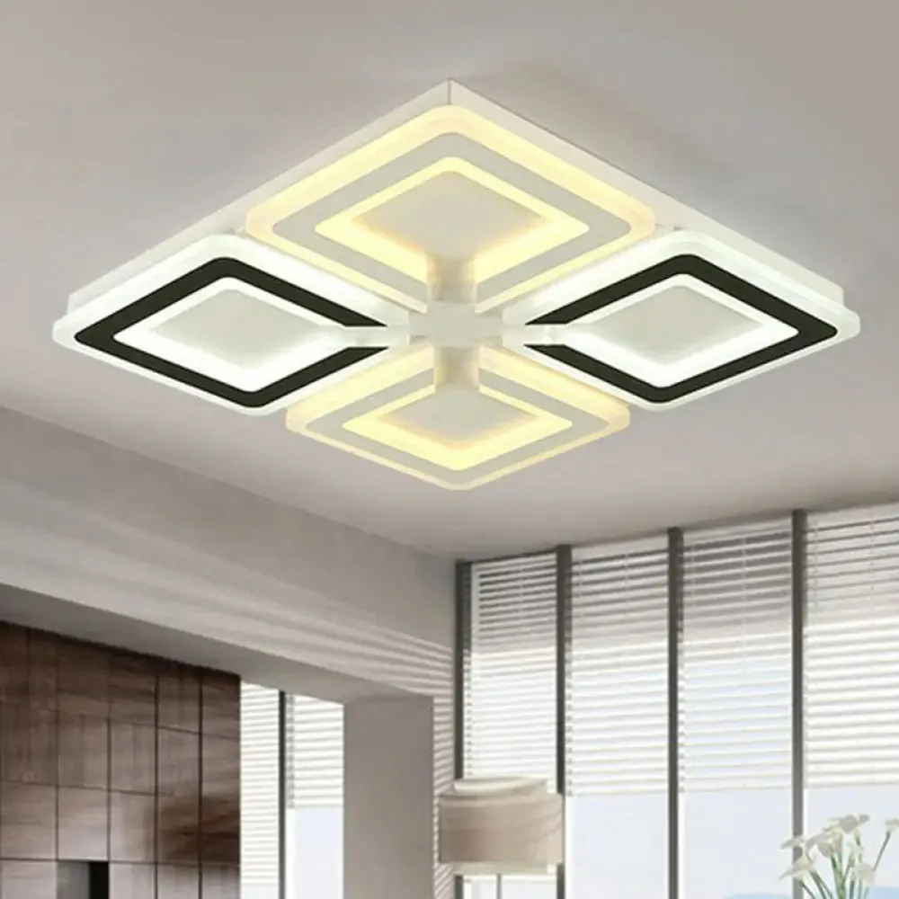 Modern Ultrathin LED Flush Mount Ceiling Light in Stylish Black and White Acrylic