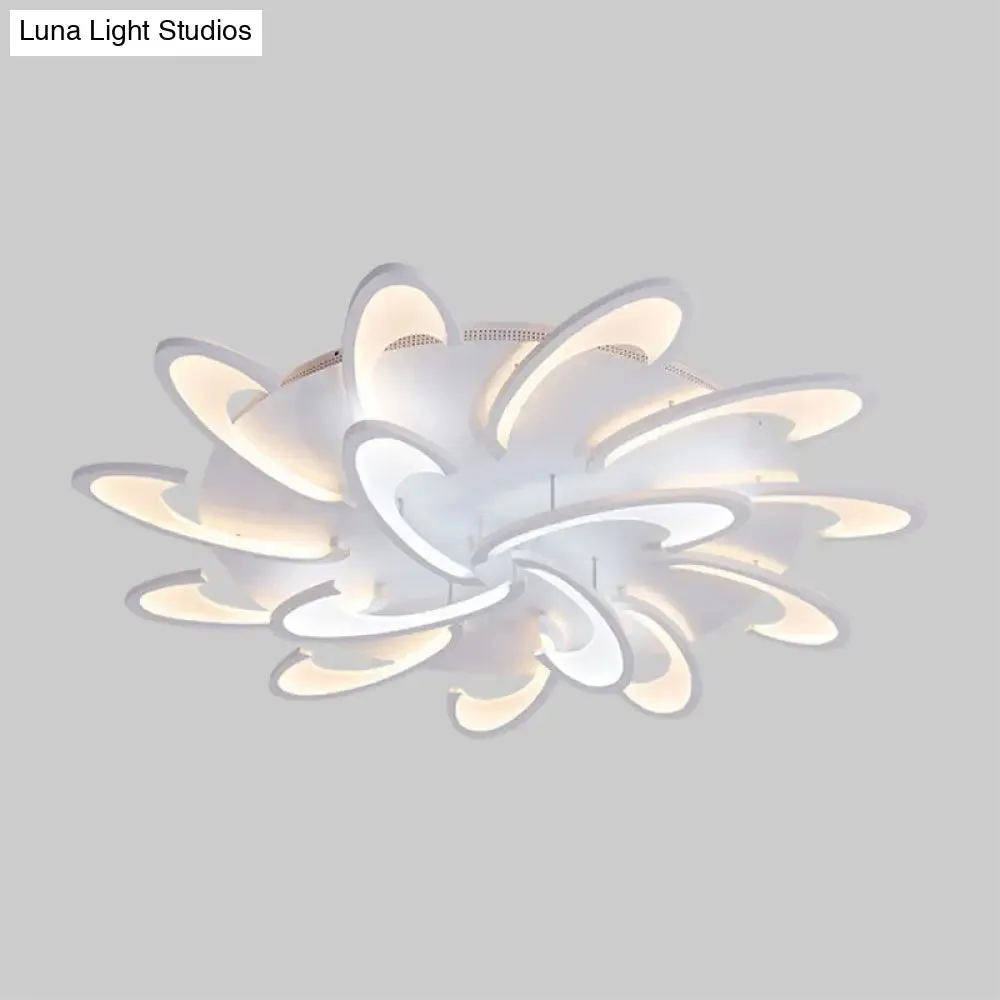 Modern Windmill Flush Ceiling Light - Acrylic Flushmount Fixture for Living Room with Multiple Lighting Options